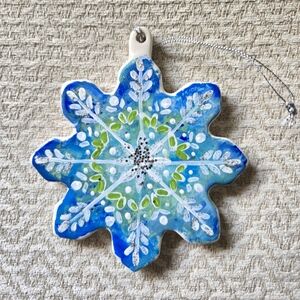 Handpainted Snowflake Christmas Ornament